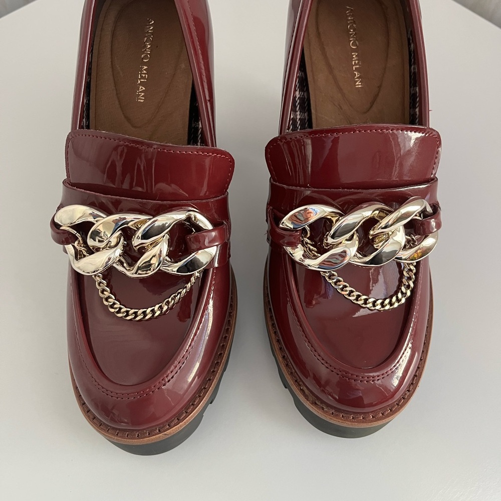 ANTONIO MELANI Palmer Chain Detail Platform Loafer Pumps - Picture 4 of 8